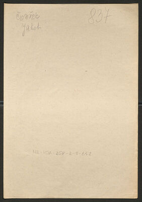 Čonžek, Jakob, 27.7.1912. Policijski karton