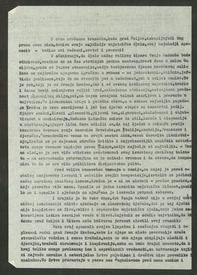 Govor Gordane Gojković prigodom otkrića spomenika Franji Krežmi u Osijeku, strojopis