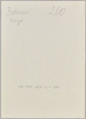 Bedeković, Franjo, 1.8.1909. Policijski karton