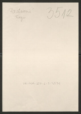 Pastuović, Franjo, 8.9.1914. Policijski karton