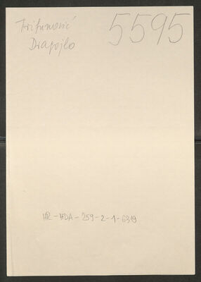 Trifunović, Dragojlo, 8.3.1903. Policijski karton