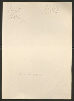 Lauš, Zlata, 25.1.1912. Policijski karton